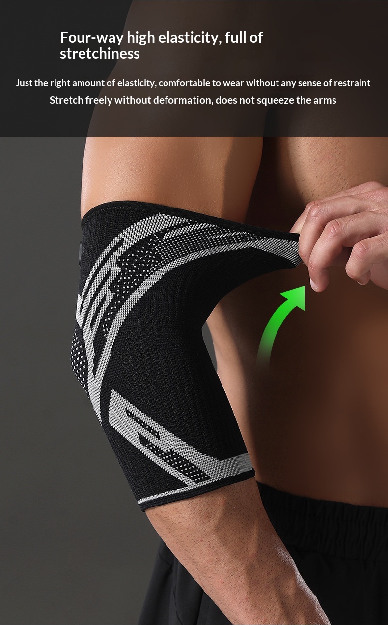 Nylon Four-way Stretch Knitted Sports Silicone Knee Brace 12 Nylon Four-way Stretch Knitted Sports Silicone Knee Brace