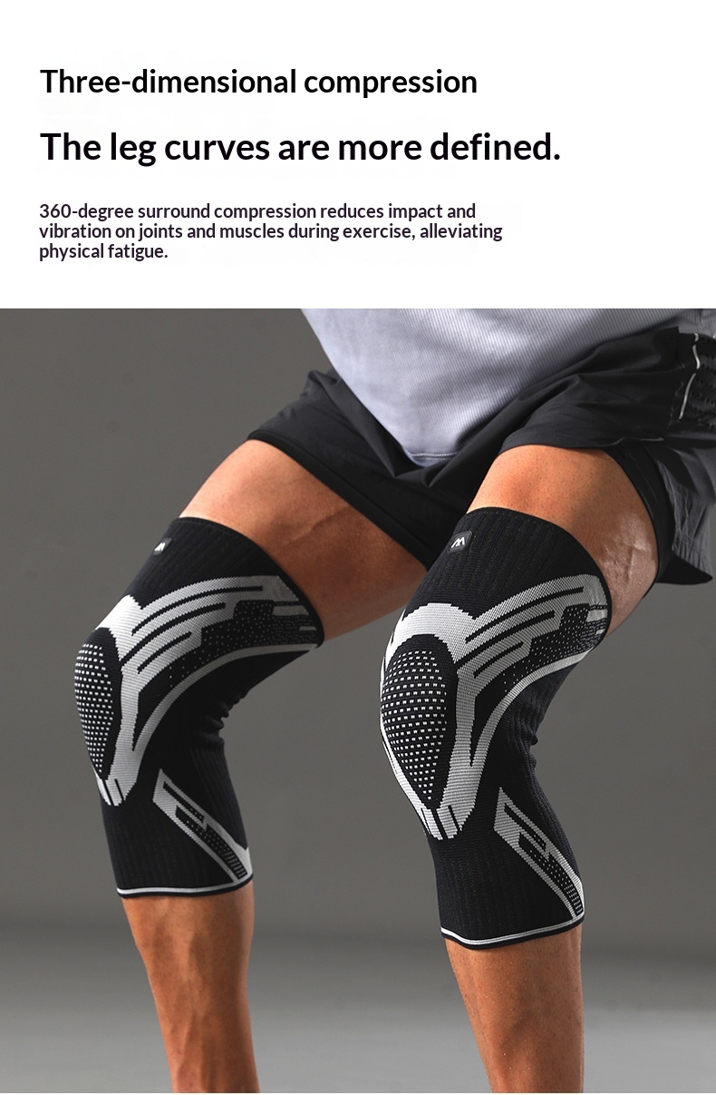 Nylon Four-way Stretch Knitted Sports Silicone Knee Brace 17 Nylon Four-way Stretch Knitted Sports Silicone Knee Brace