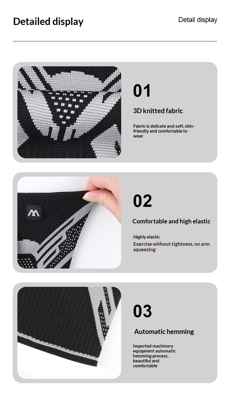 Nylon Four-way Stretch Knitted Sports Silicone Knee Brace 14 Nylon Four-way Stretch Knitted Sports Silicone Knee Brace