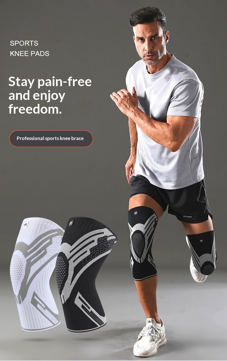 Nylon Four-way Stretch Knitted Sports Silicone Knee Brace 11 Nylon Four-way Stretch Knitted Sports Silicone Knee Brace