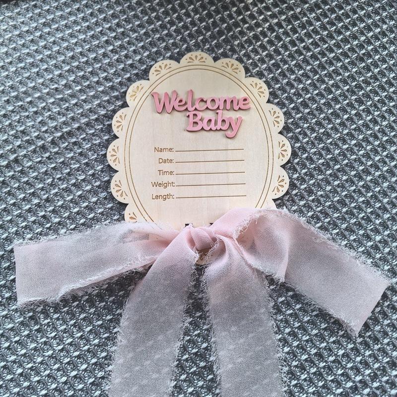 Baby Birth Keepsake Wooden Home Decor Ornament DIY Nursery Decoration 3