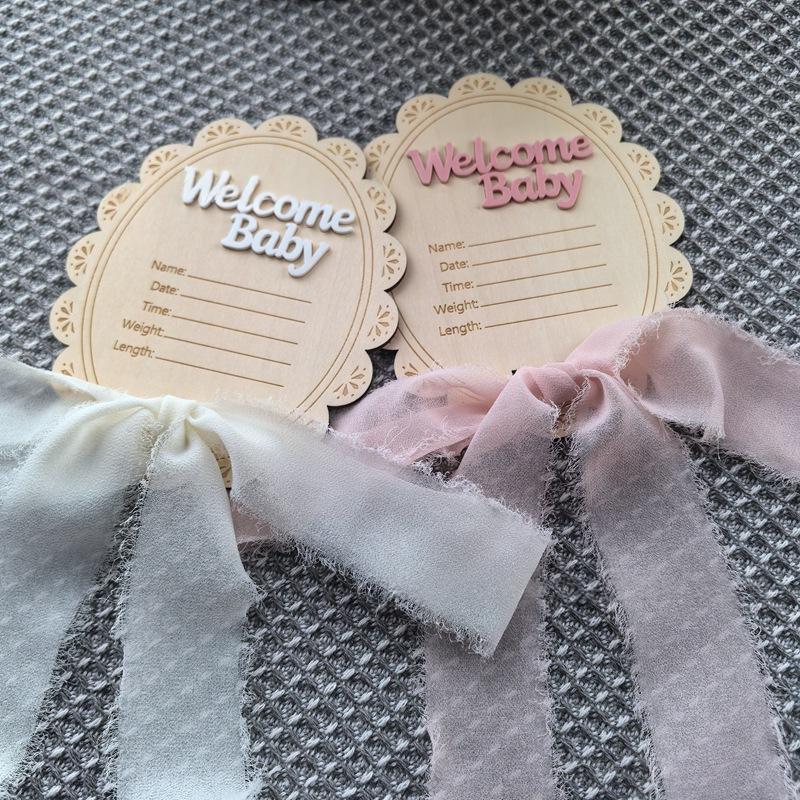 Baby Birth Keepsake Wooden Home Decor Ornament DIY Nursery Decoration 2