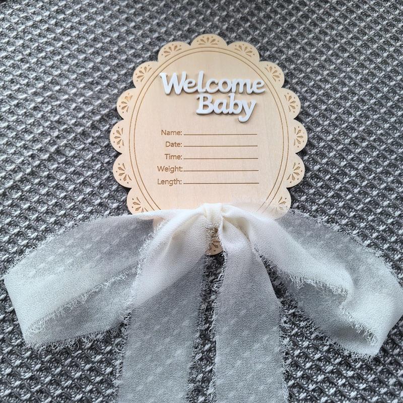 Baby Birth Keepsake Wooden Home Decor Ornament DIY Nursery Decoration 4