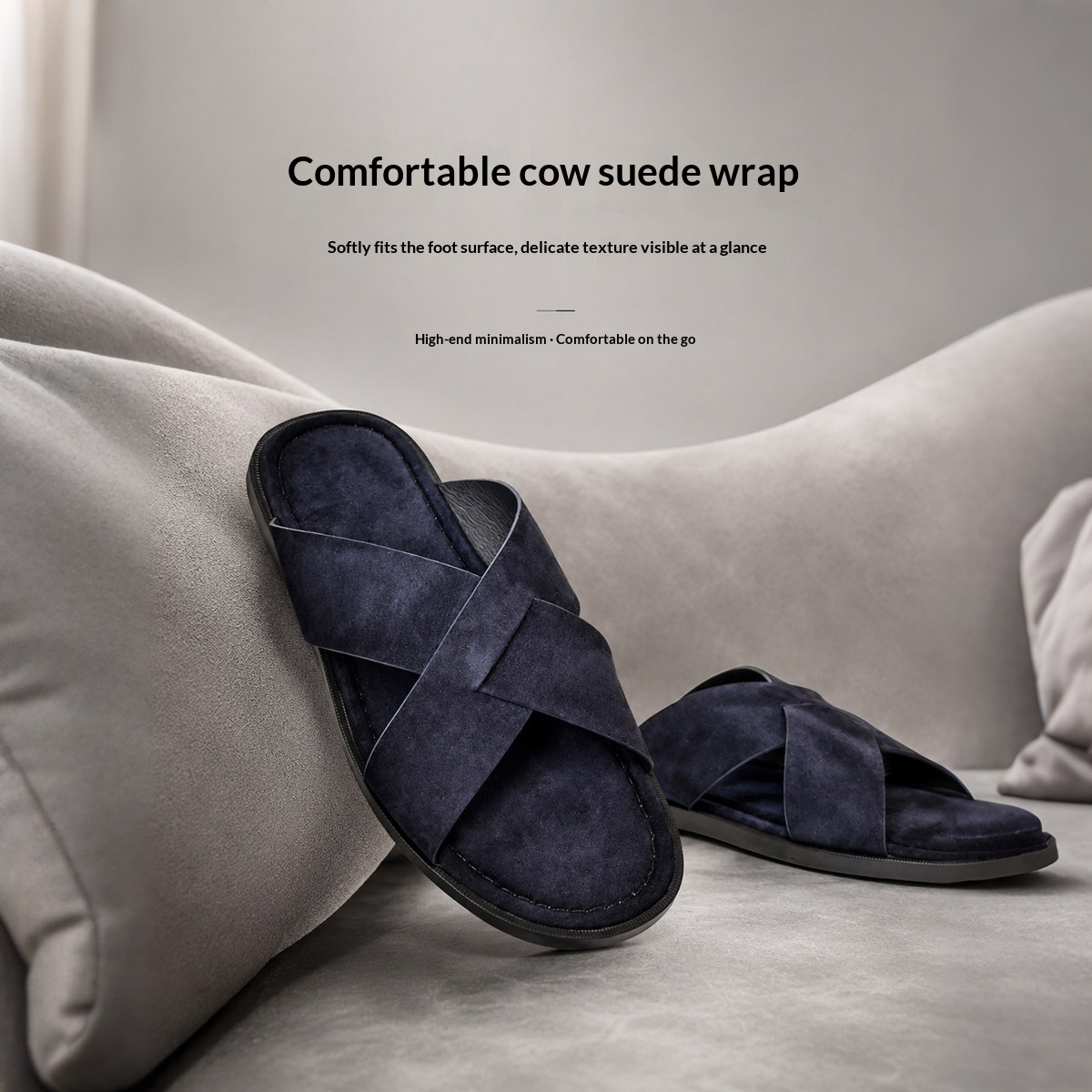 Suede Slippers Summer Cross-Strap Sandals