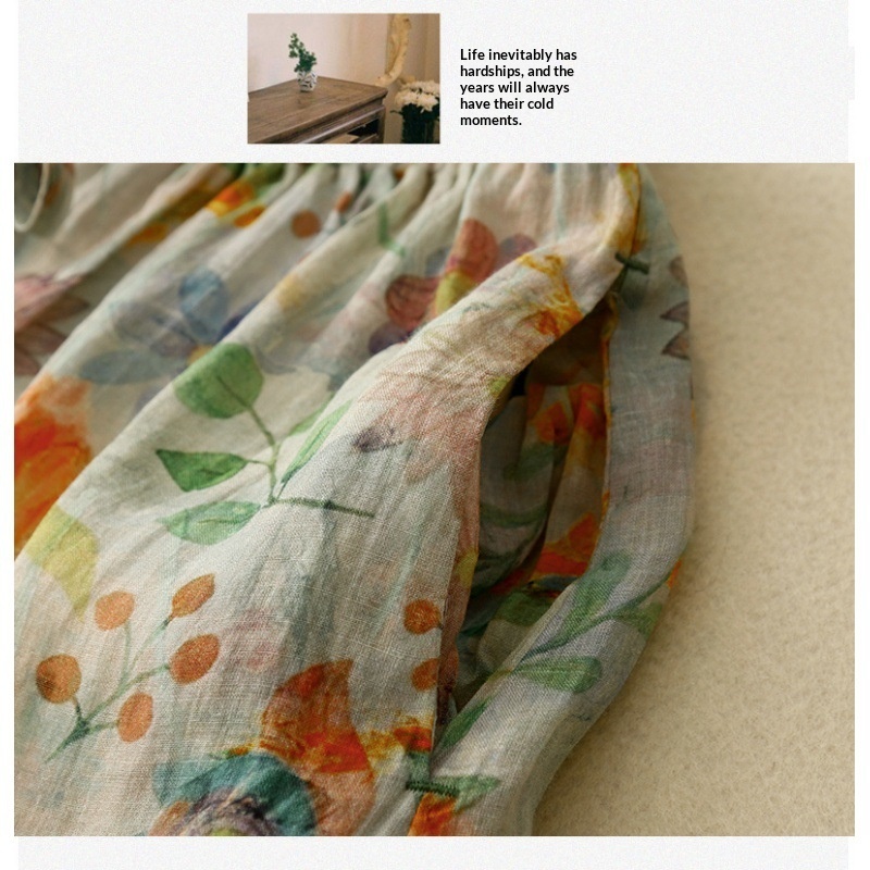 Summer New Arrival Elegant Cotton-linen Lined Dress