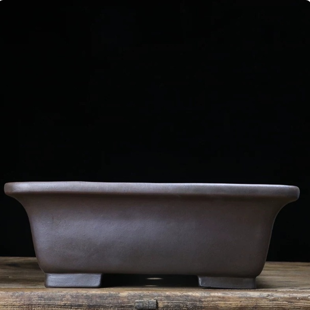 Rectangular Minimalist Purple Clay Flower Pot