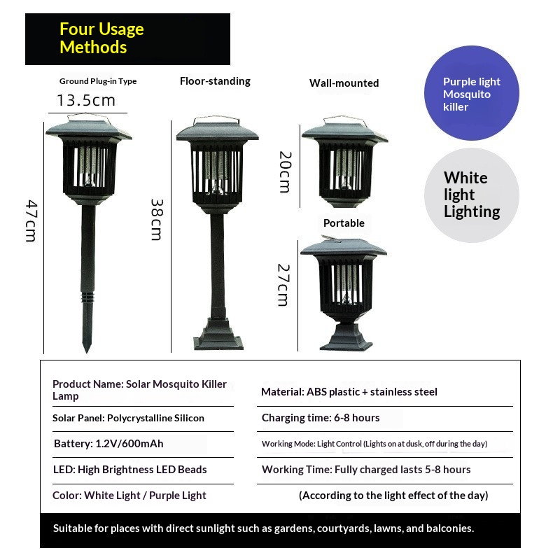 Outdoor Courtyard Light Stainless Steel Mosquito Trap Handheld Version