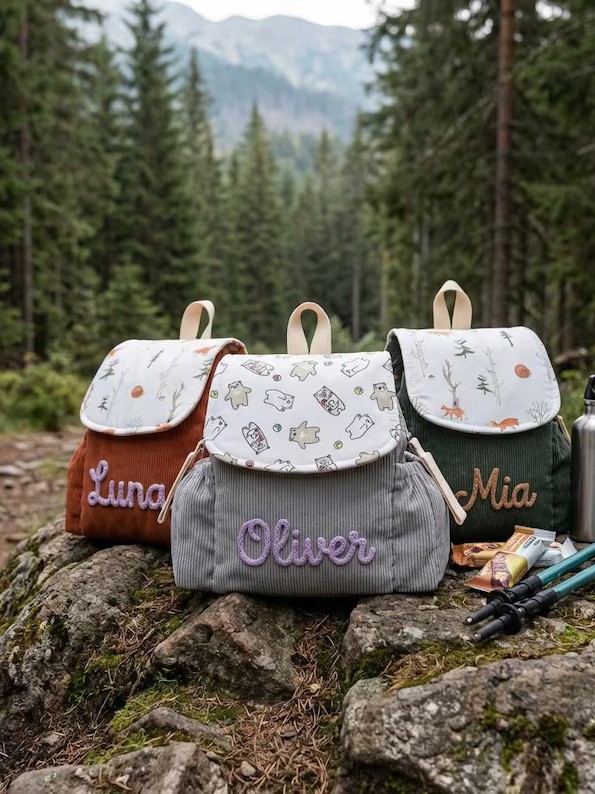 Personalized Hand-embroidered Lightweight Backpack 3