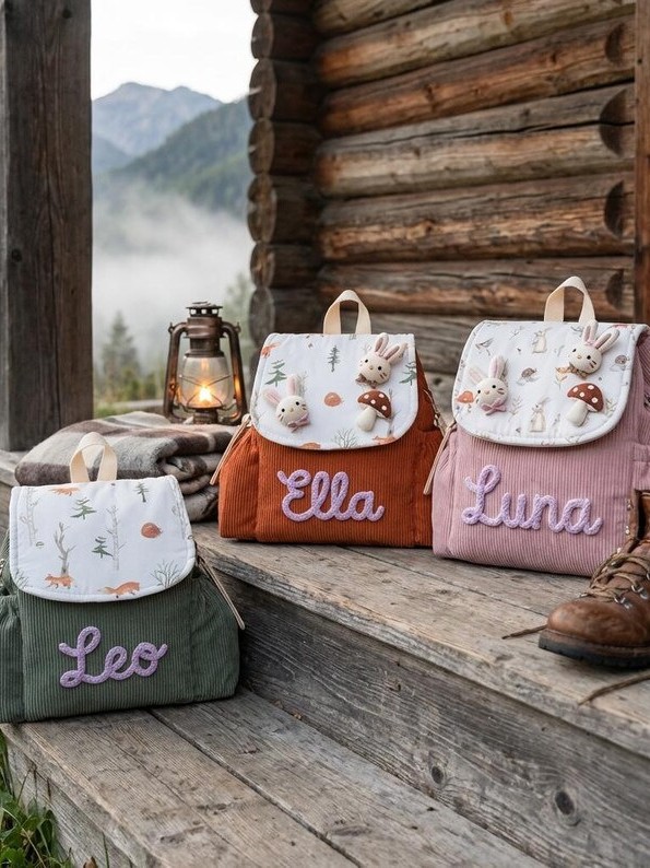 Personalized Hand-embroidered Lightweight Backpack