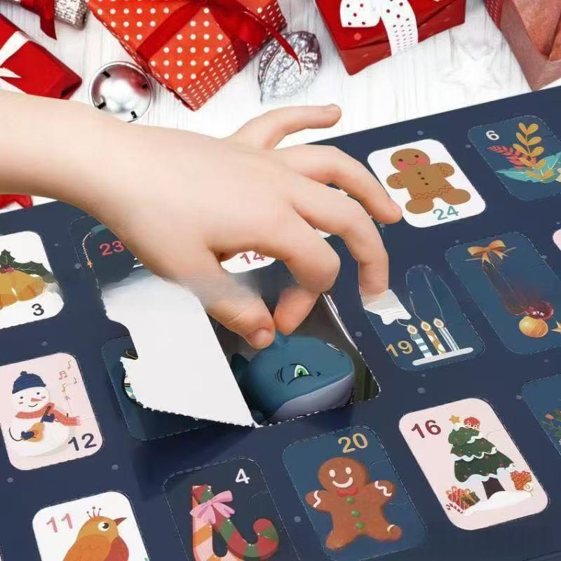 Christmas Countdown Kids Pull-Back Car Toy Advent Calendar Blind Box
