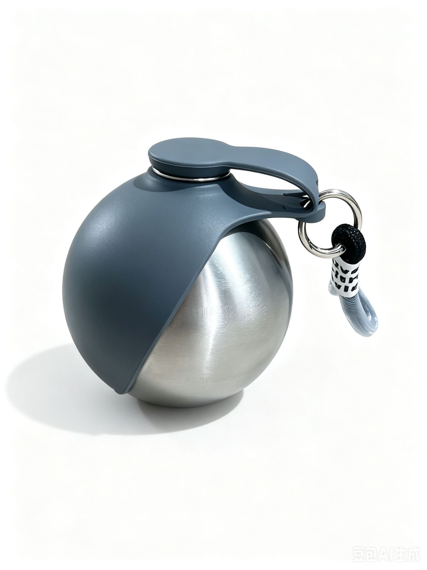 Outdoor 304 Stainless Steel Round Hanging Carabiner Folding Silicone Water Bottle — foto 10
