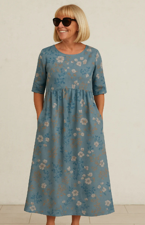 Fashionable Large Wide-cut Womens Dress With Digital Print B16QQNB3HRFVVP S