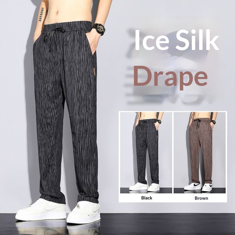 Cross-border Ice-silk Casual Pants Mens Casual Trousers