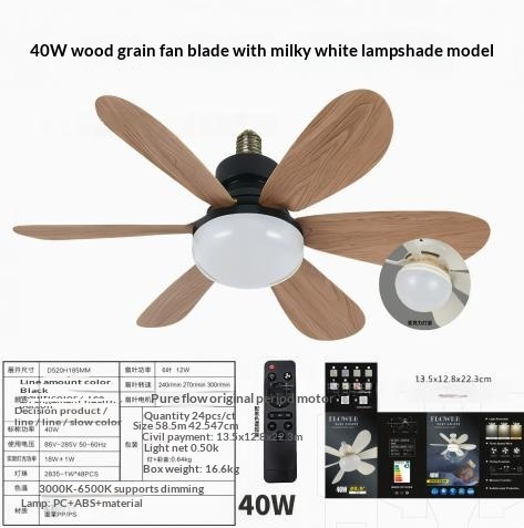 Home Silent Small Fan Light Intelligent Ceiling Fan variant 3