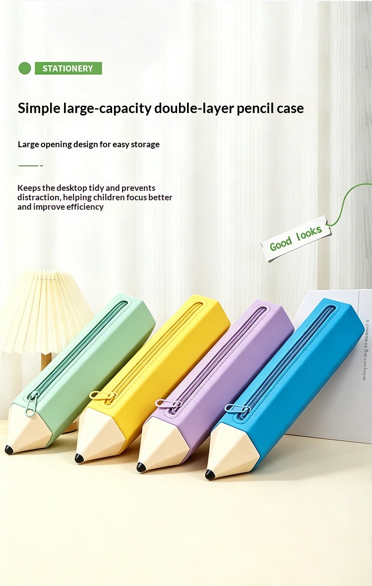Trousse silicone en forme de crayon géant