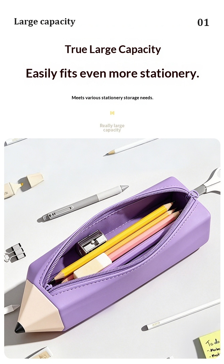 Trousse crayon grande capacité 4 couleurs