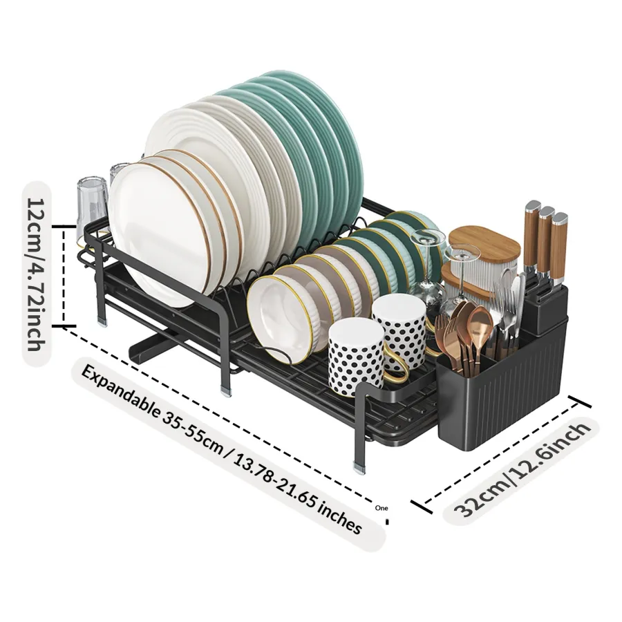 Extendable Dish & Utensil Rack