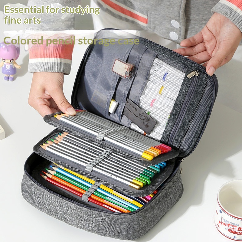 Large-Capacity Porous Sketch Pen Pouch Painting Pencil Stationery Case