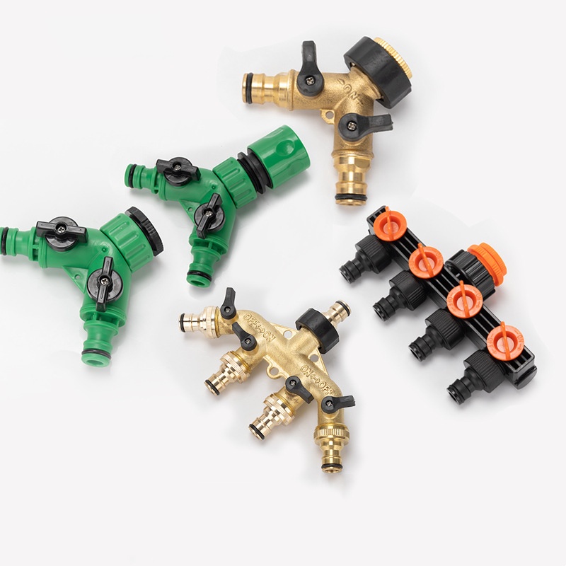 One-in-two-out Faucet Diverter Connector With Valve