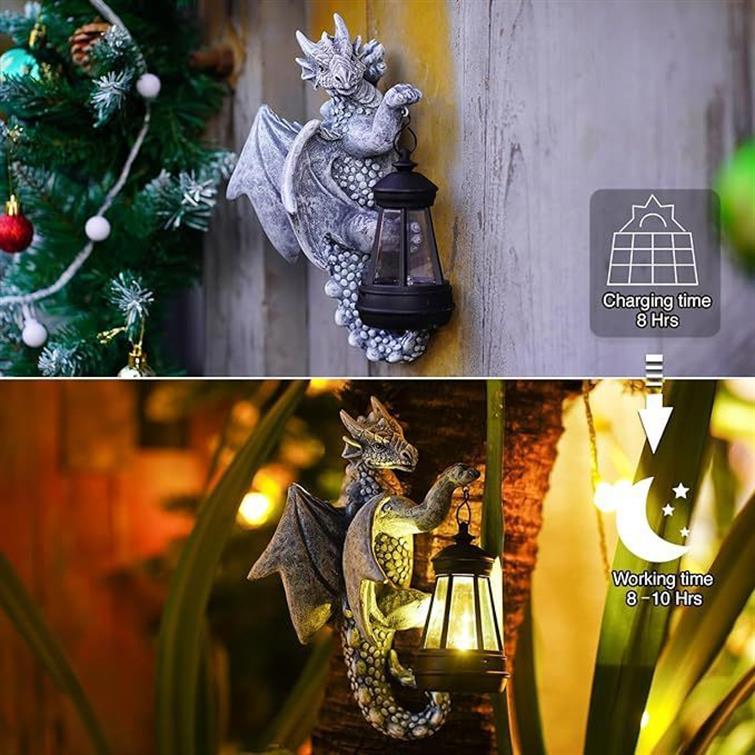 Western Dragon Lantern Outdoor Courtyard Garden Resin Craftwork — foto 2