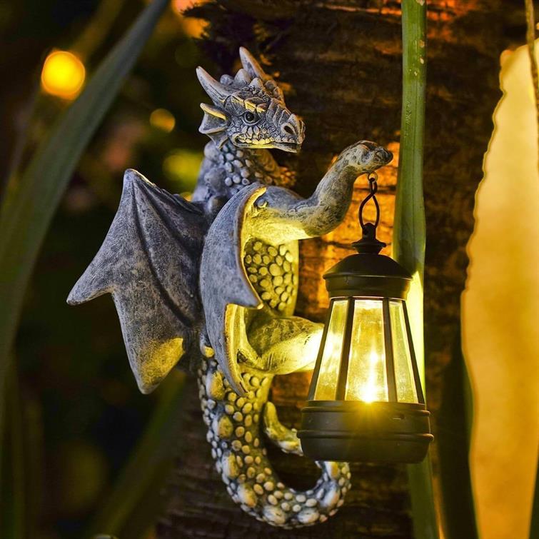 Western Dragon Lantern Outdoor Courtyard Garden Resin Craftwork — foto 5