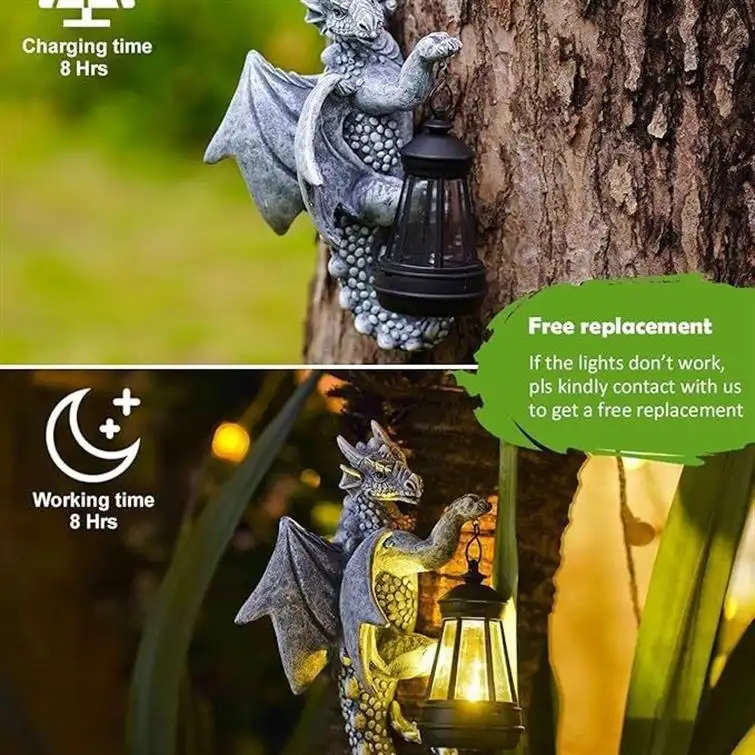 Western Dragon Lantern Outdoor Courtyard Garden Resin Craftwork