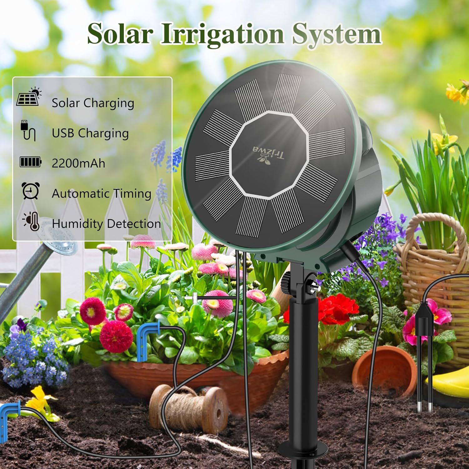 Solar-powered Drip Irrigation For Garden And Courtyard Plants