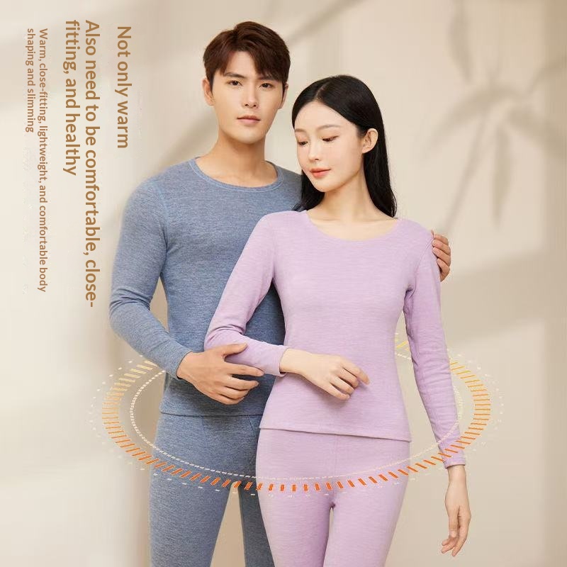 New AutumnWinter Plush Silk Thermal Underwear Set For Women