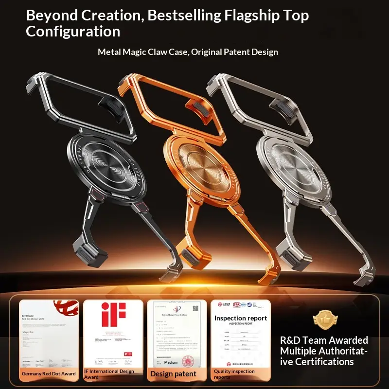 Magnetic Rotating Stand Protective Case Claw-style Shell