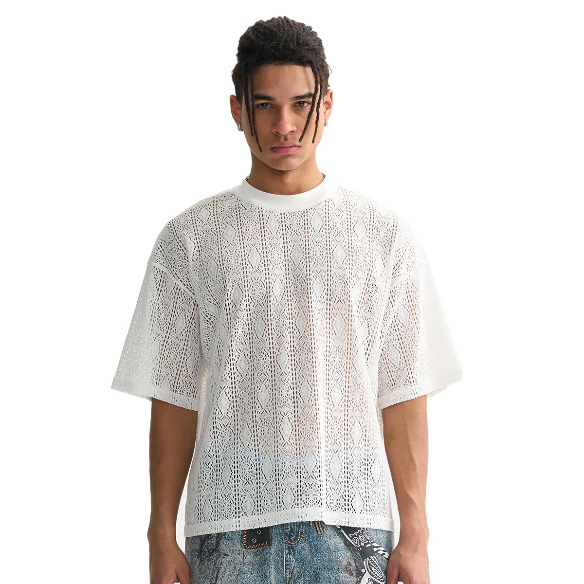 Cotton Trendy Brand Mens Short-sleeve Shirt For Teens