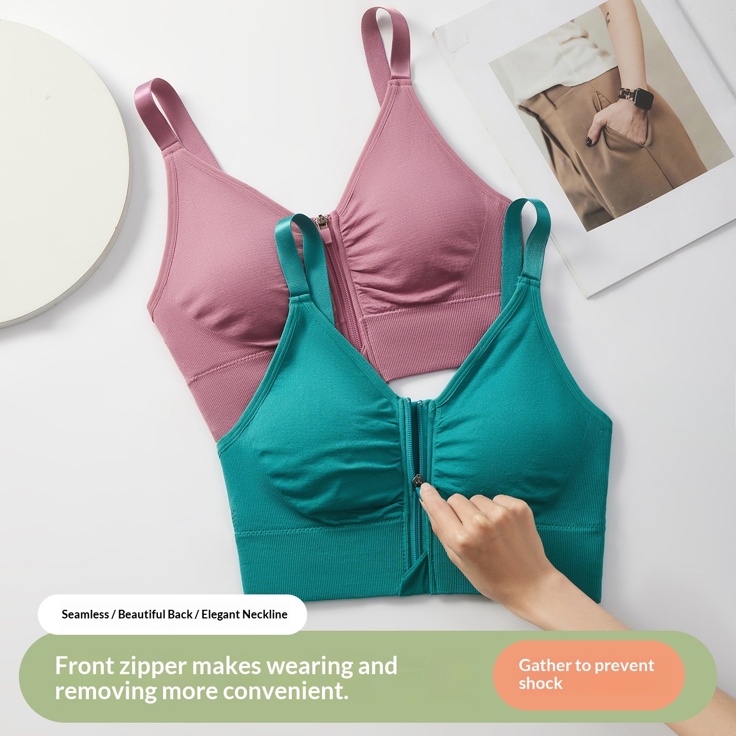Womens Push-Up Wireless Sports Bra