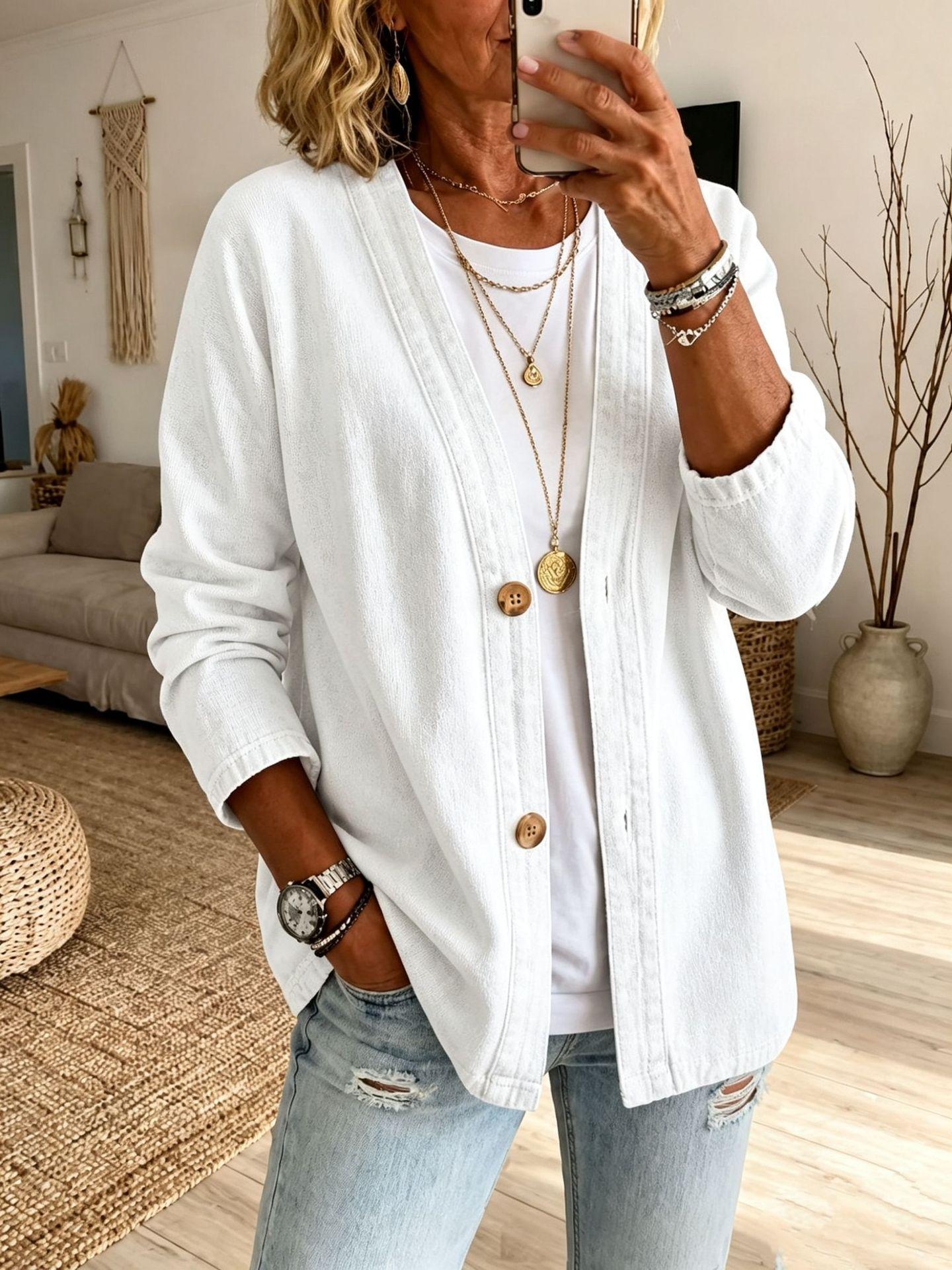 Womens Casual Denim Cardigan Jacket — foto 2