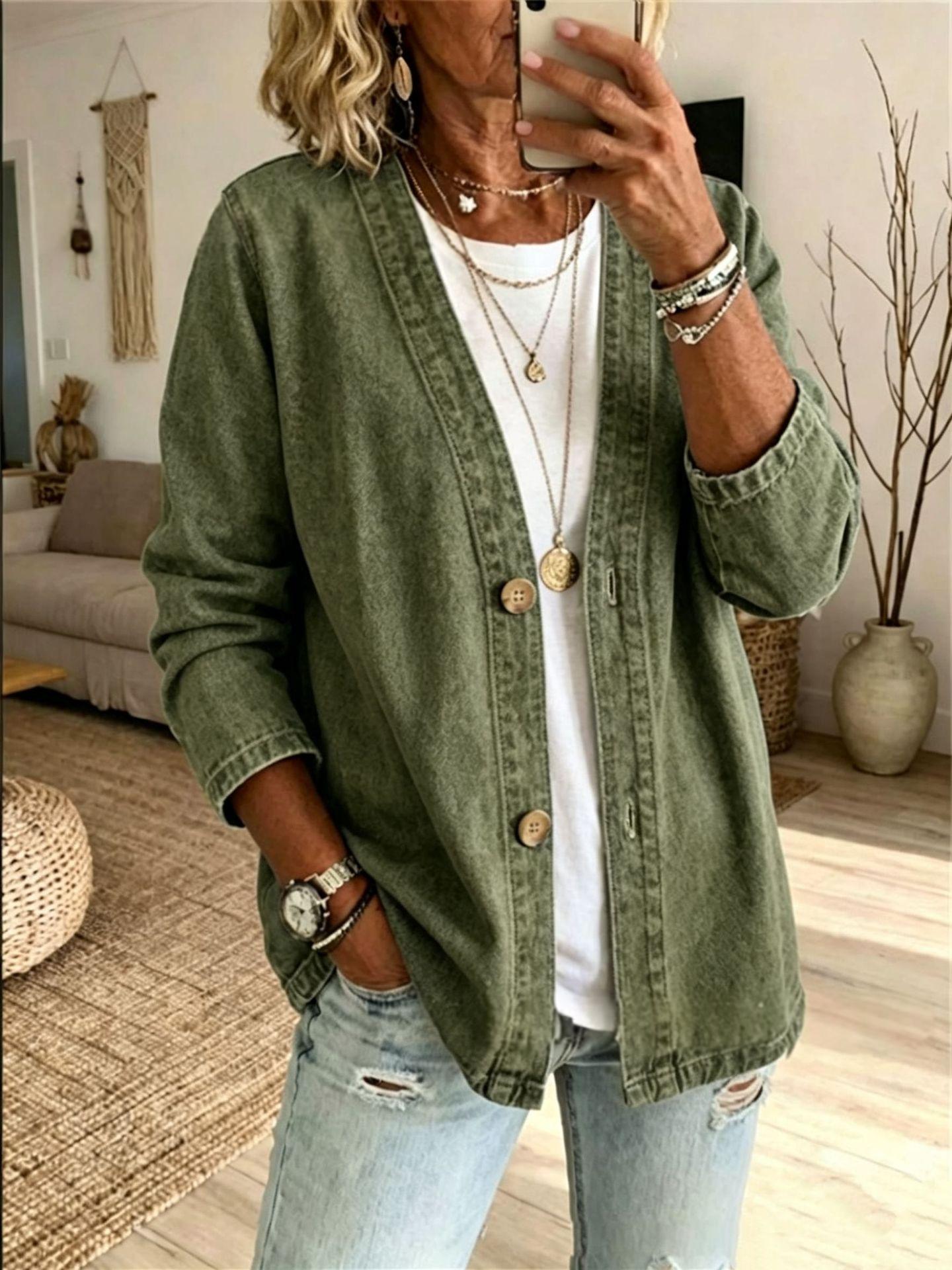 Womens Casual Denim Cardigan Jacket — foto 8