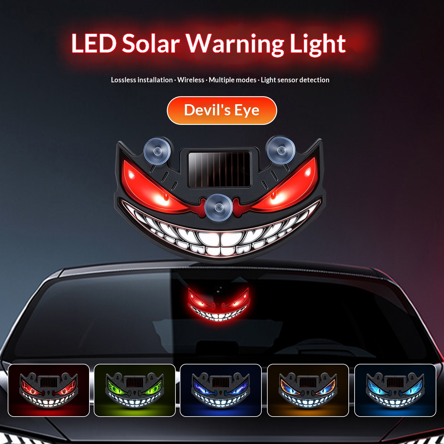Solar-Powered Devils Eye Car Atmosphere Light Interior Decoration — foto 9