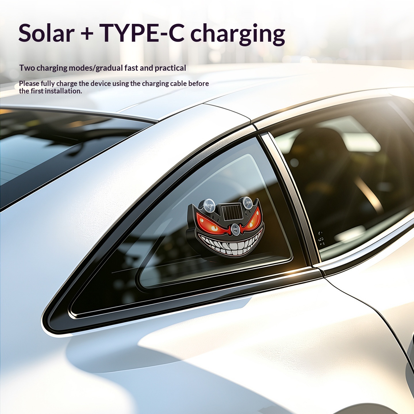 Solar-Powered Devils Eye Car Atmosphere Light Interior Decoration — foto 5