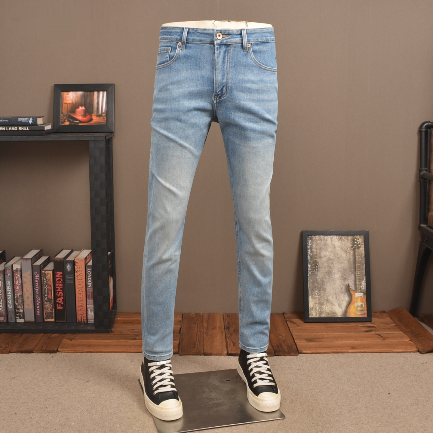 Retro-style Light-blue Denim Jeans