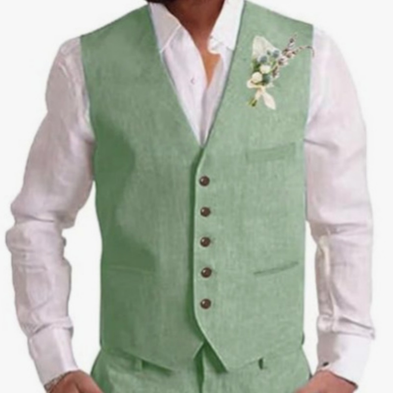 Fashionable And Casual New Mens Linen Suit