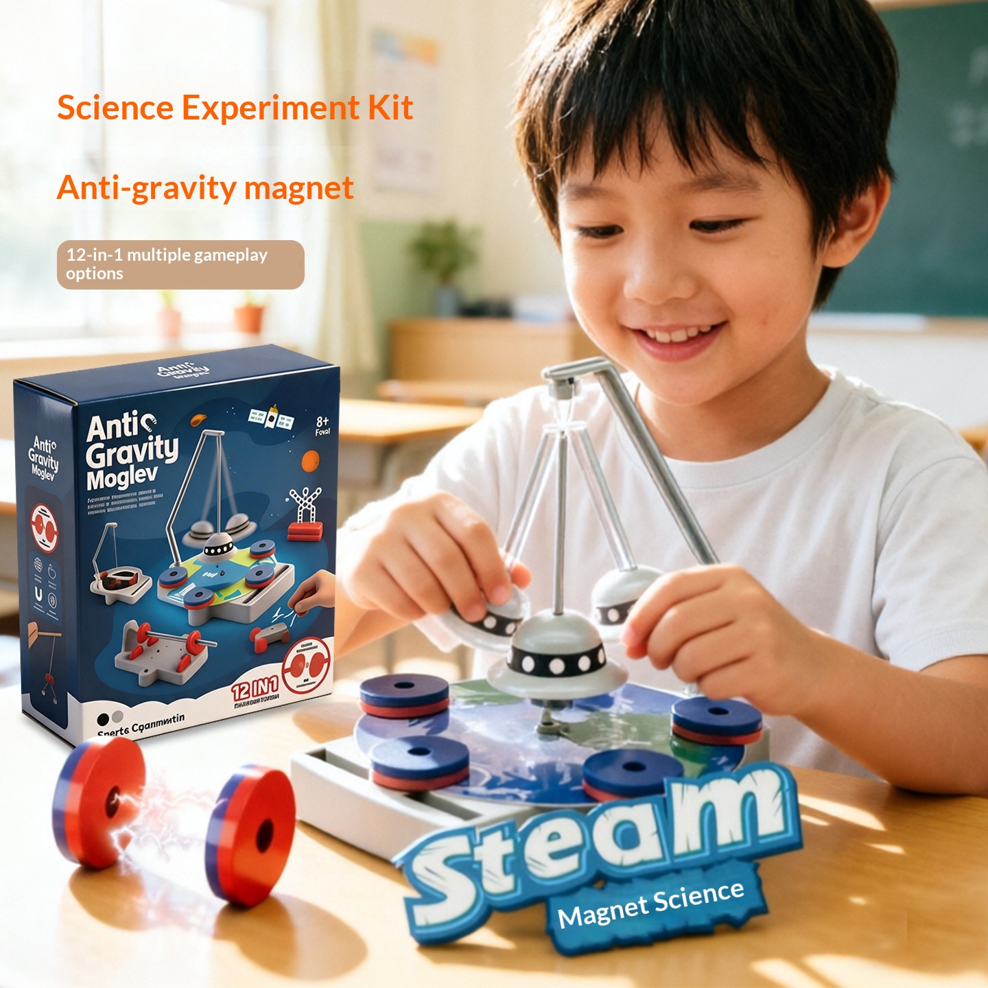 Scientific Experiment Anti-Gravity Magnet Physics Assembly Puzzle Educational Toy Set 4