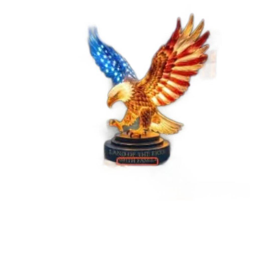 Solar American Flag Eagle Garden Resin Statue — foto 9
