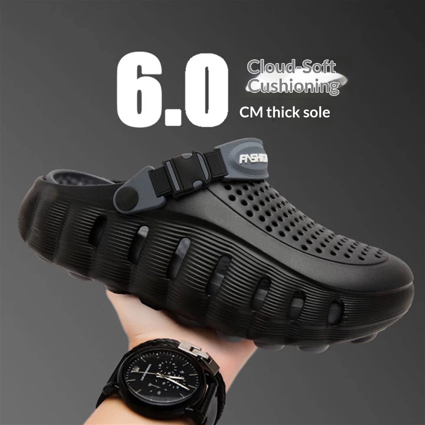 Mens Non-slip, Soft-soled Beach Slide Sandals For Outdoor Wear