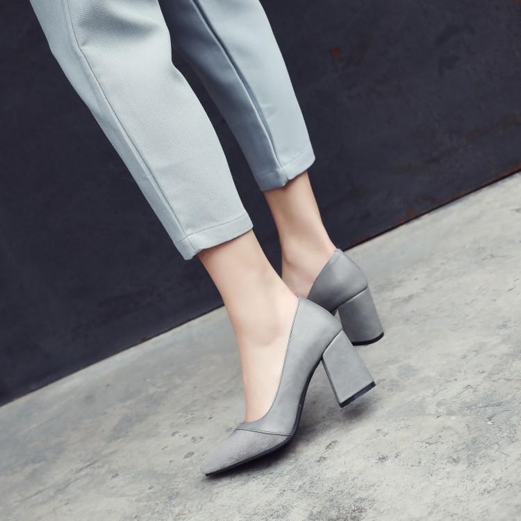 Suede Pointed-Toe Chunky Heels, picture 3 of 6