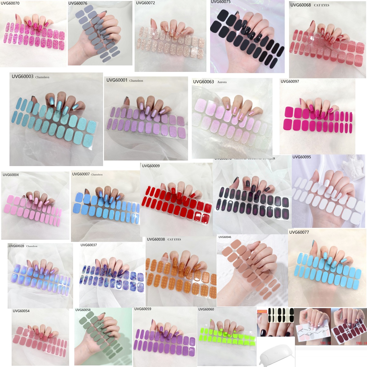 UV Gel Nail Sticker Semi-cured Semi-baked UV Nail Beauty Patch — foto 27