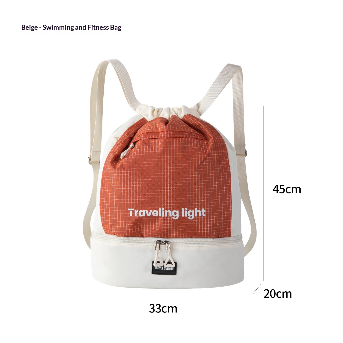 Contrast-color Tussah Silk Dry-wet Separation Backpack 2