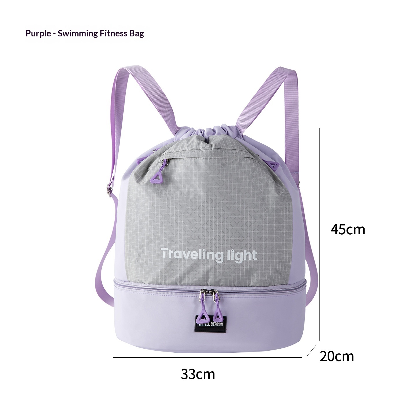 Contrast-color Tussah Silk Dry-wet Separation Backpack 9