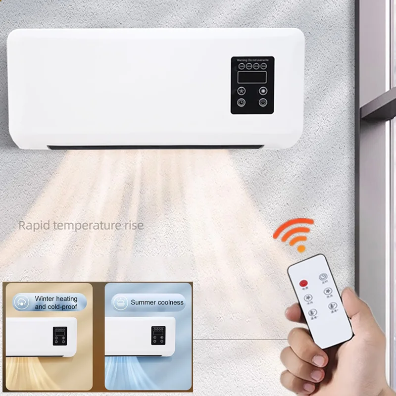 Máquina de aquecimento e resfriamento portátil montada na parede, controle remoto