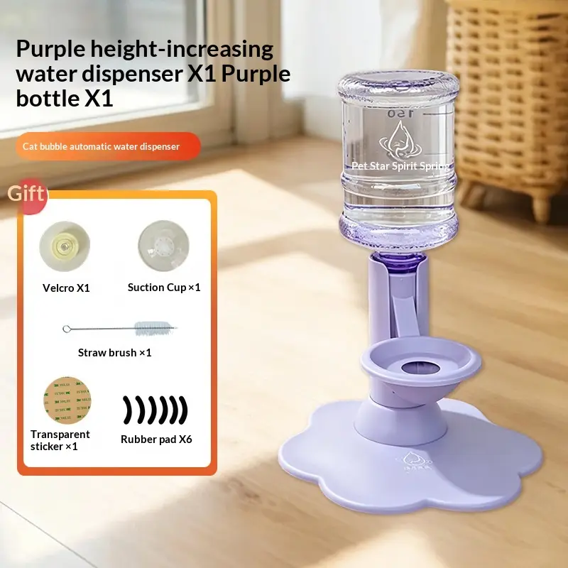 Gravity Based Pet Water Drinking Machine Stable Wide Base Leak Proof For Multi Cat Family Short Distance Travel