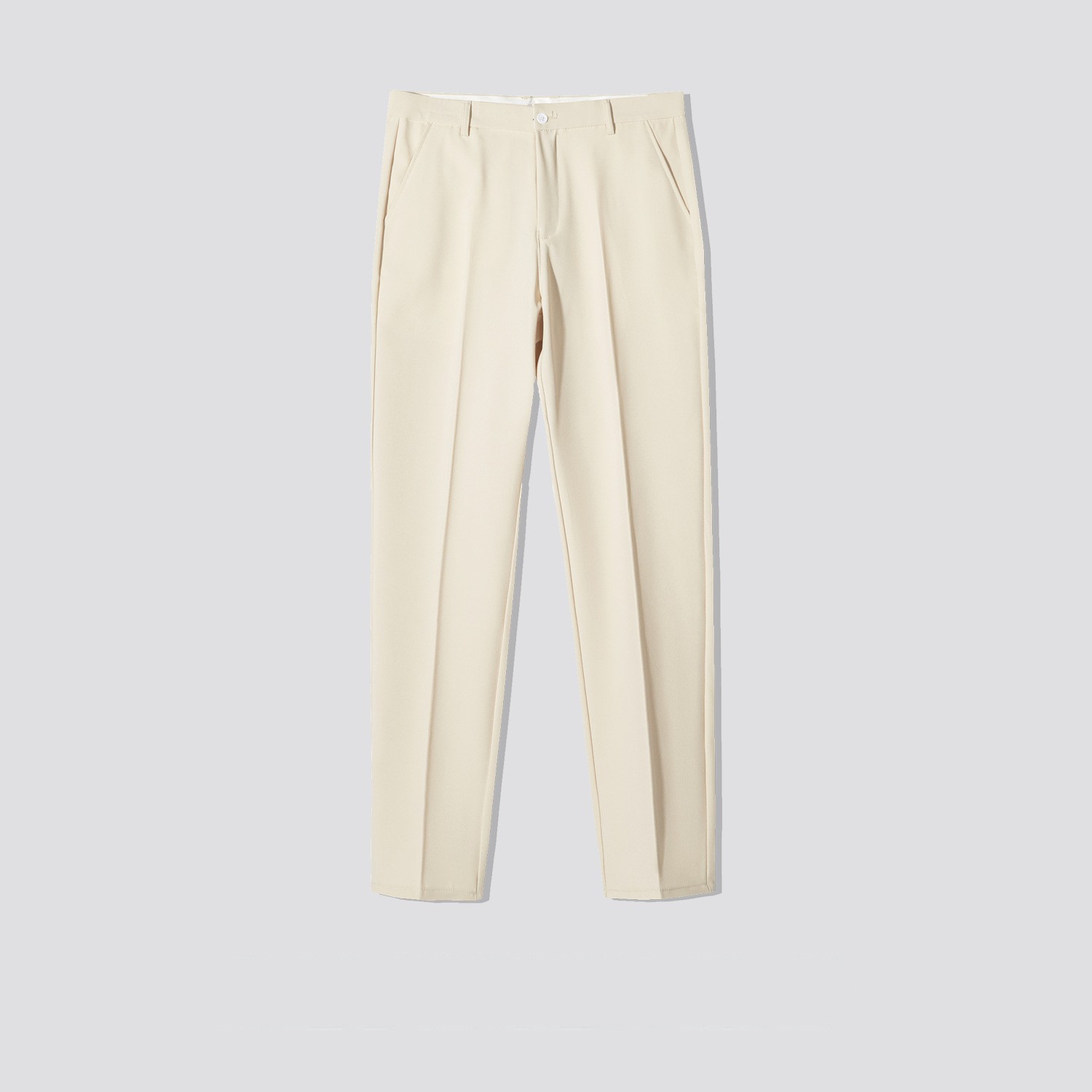Western-style Slim-fit Mid-age Chic Trousers For Men