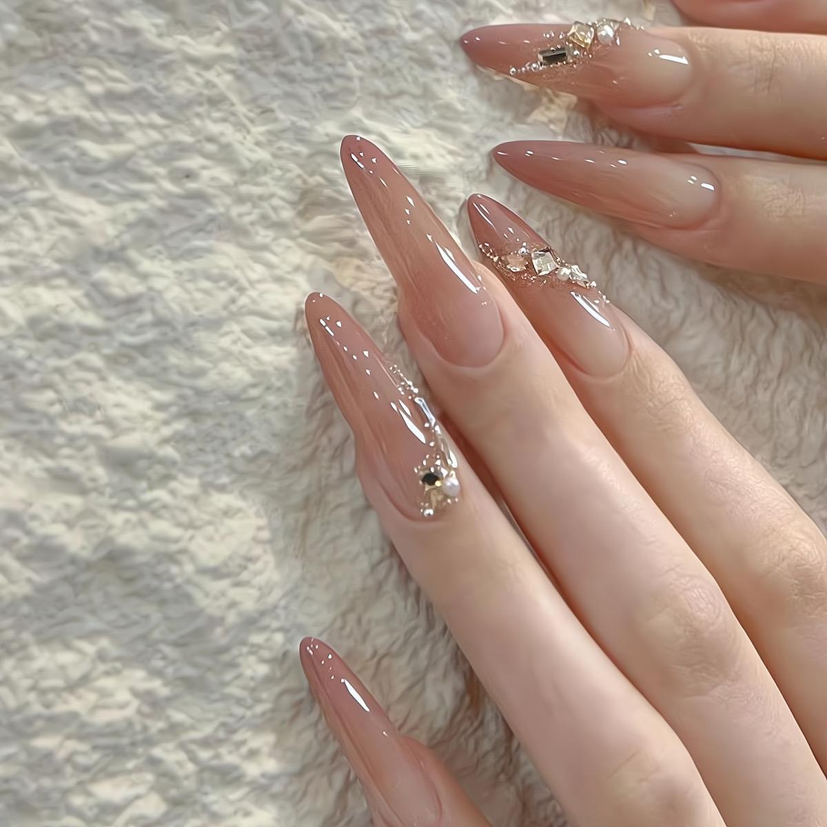 Gradient-sequined High-end Purely Handmade Wearable Nails
