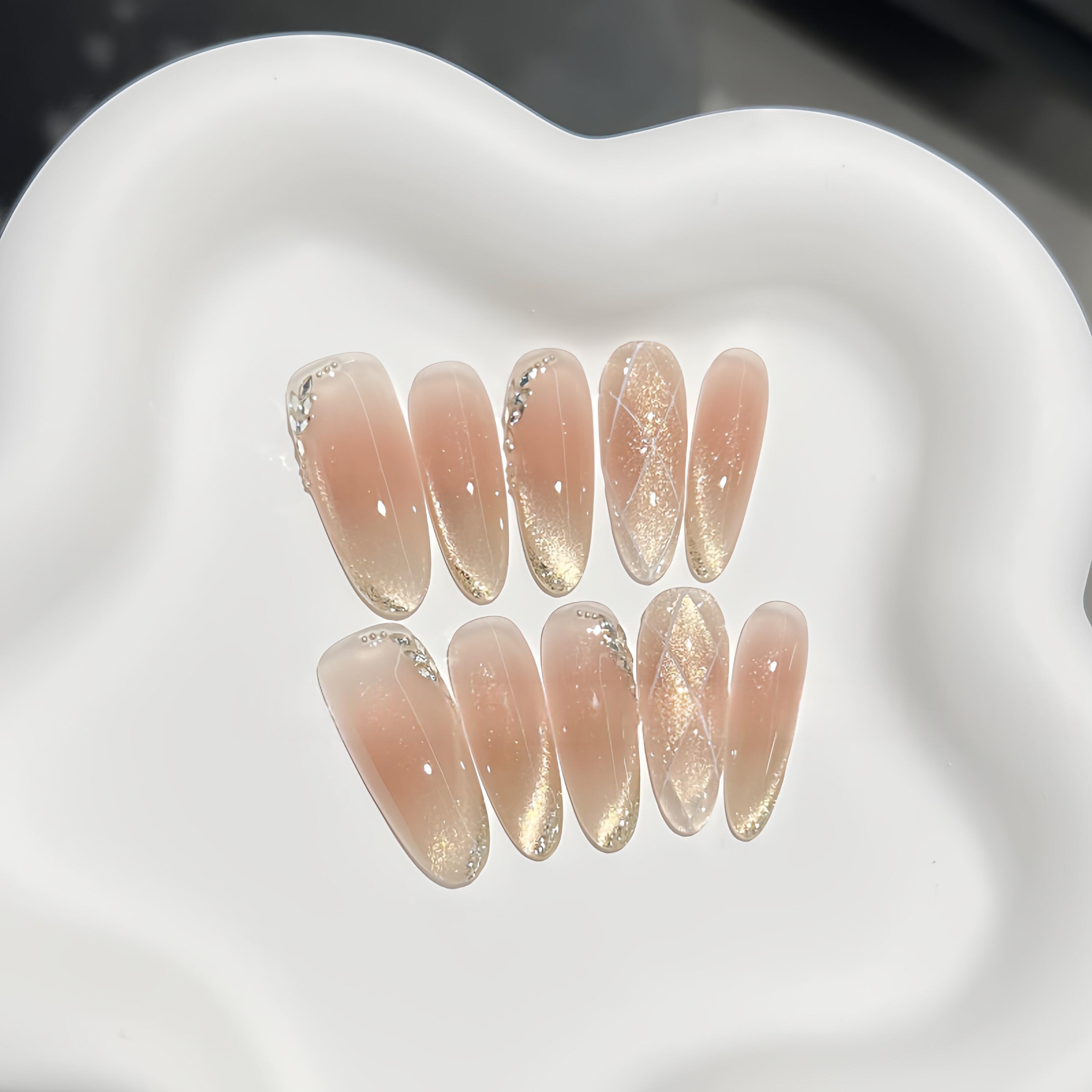 Flashing Purely Handmade Mid-length Artificial Nails