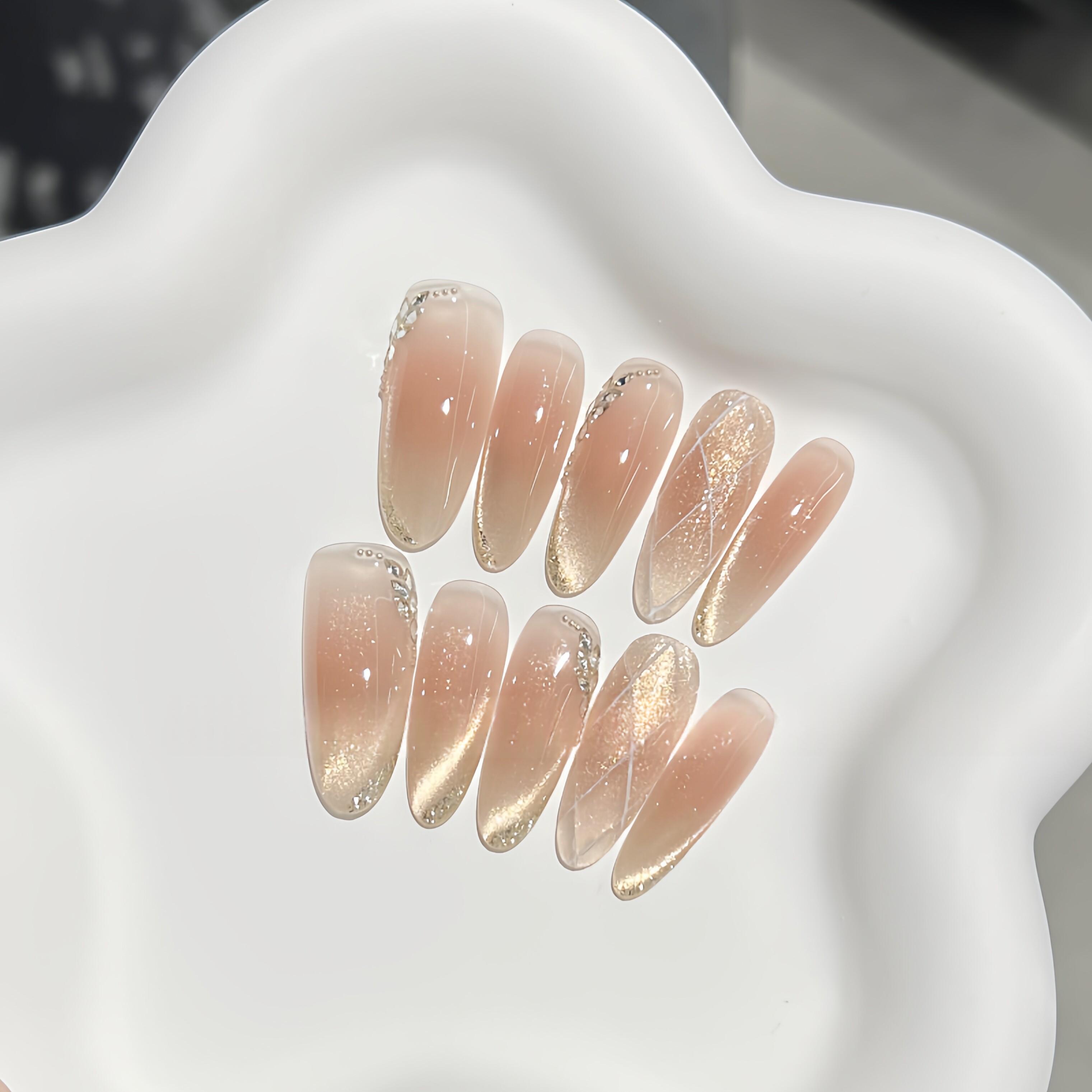 Flashing Purely Handmade Mid-length Artificial Nails